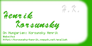 henrik korsunsky business card